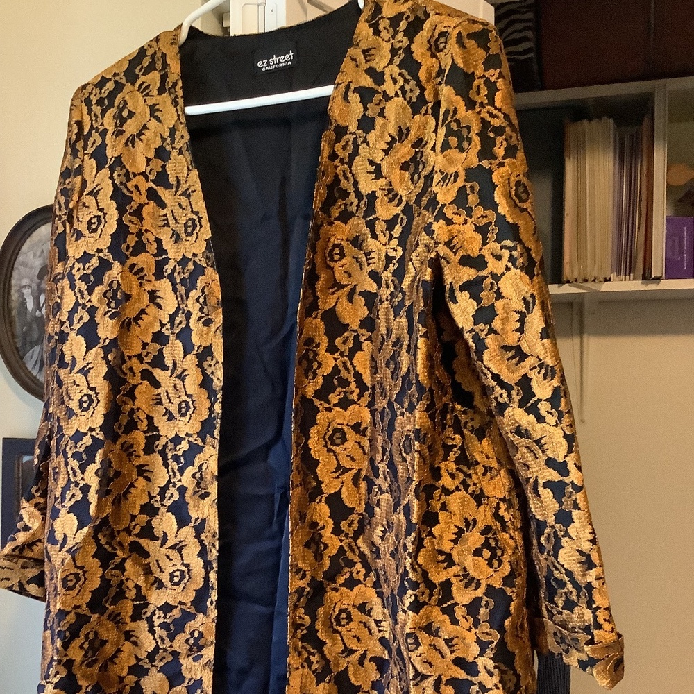 Gold lace evening jacket